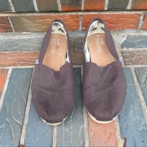 Mens TOMS size 9 classic canvas chocolate brown